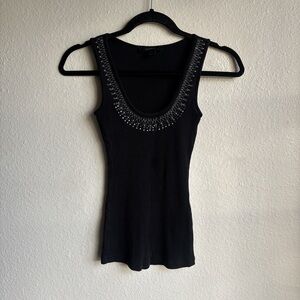 Y2K 00s Express Ribbed Sequin Fairy Grunge Whimsigoth Going Out Tank Top Size XS